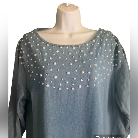 R1983 Denim Pullover Tunic Dress - Picture 2 of 6